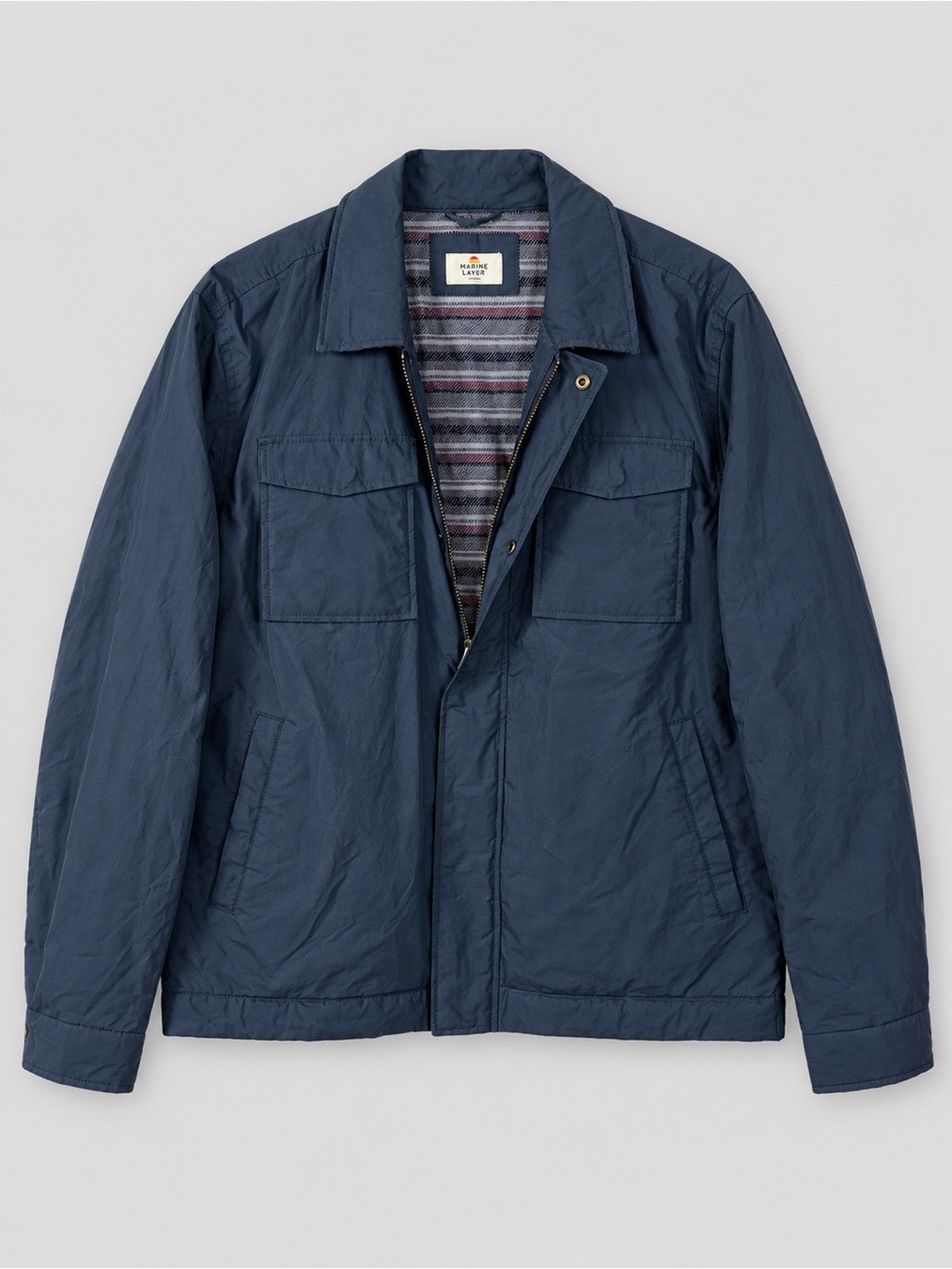 Marine Layer Men Lined Utility Field Jacket Large Organic Cotton Outdoors Hiking